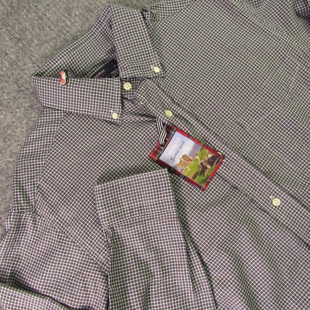 Cremieux Shirt Mens Medium Scottish Island Blue‎ Check Long Sleeve Button Down